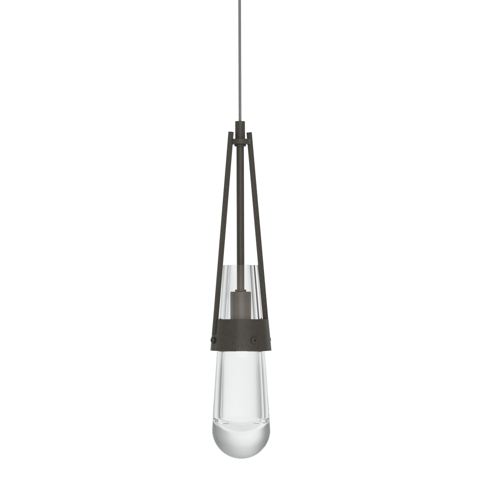 Link Clear Glass Low Voltage Mini Pendant Light with Adjustable Height by Hubbardton Forge