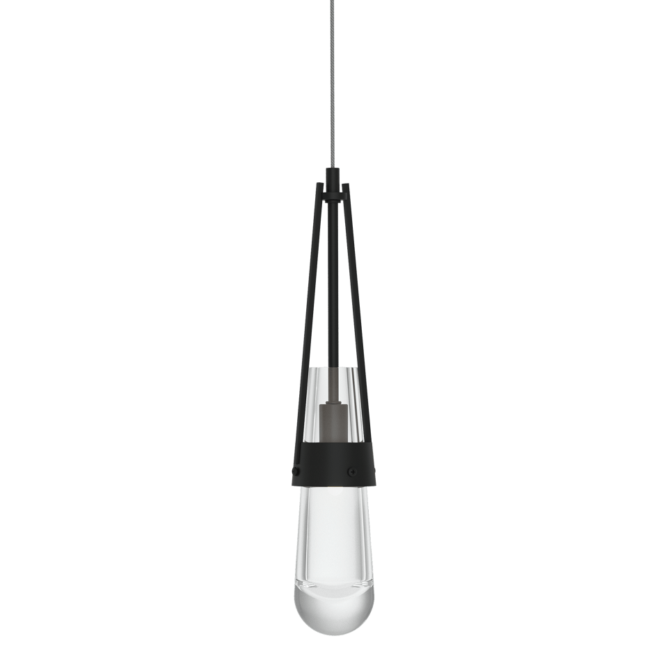 Link Clear Glass Low Voltage Mini Pendant Light with Adjustable Height by Hubbardton Forge
