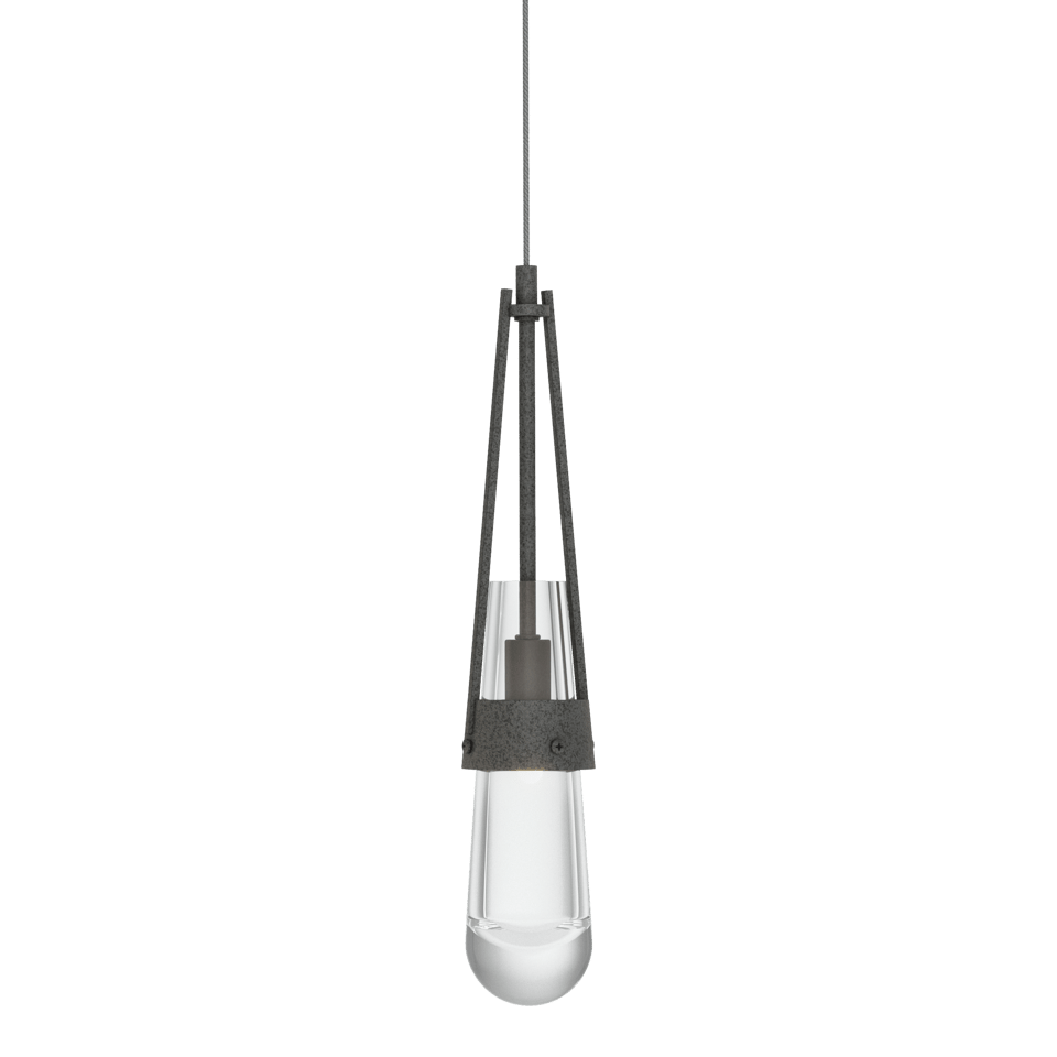 Link Clear Glass Low Voltage Mini Pendant Light with Adjustable Height by Hubbardton Forge