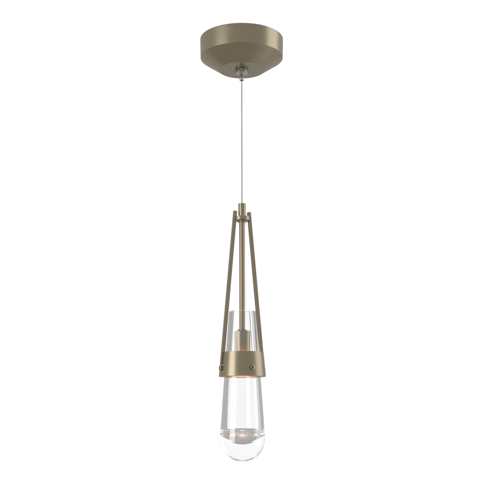 Link Clear Glass Low Voltage Mini Pendant Light with Adjustable Height by Hubbardton Forge