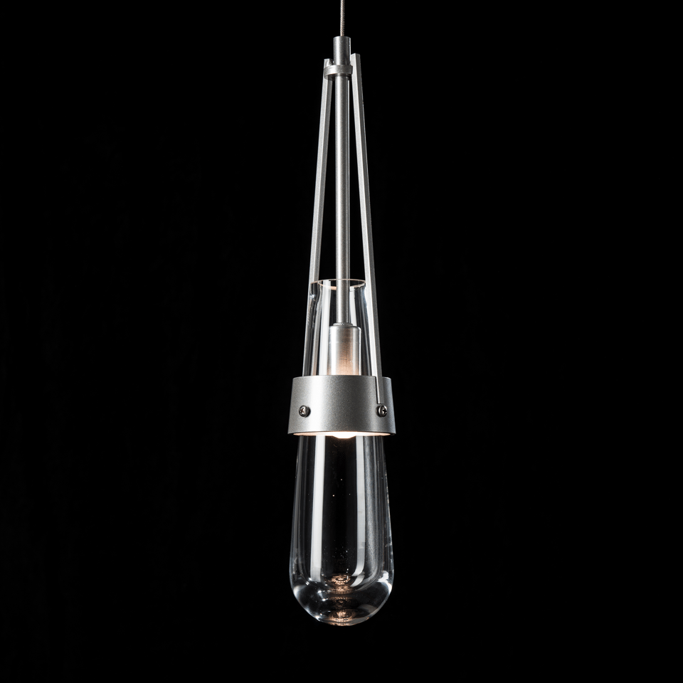 Link Clear Glass Low Voltage Mini Pendant Light with Adjustable Height by Hubbardton Forge