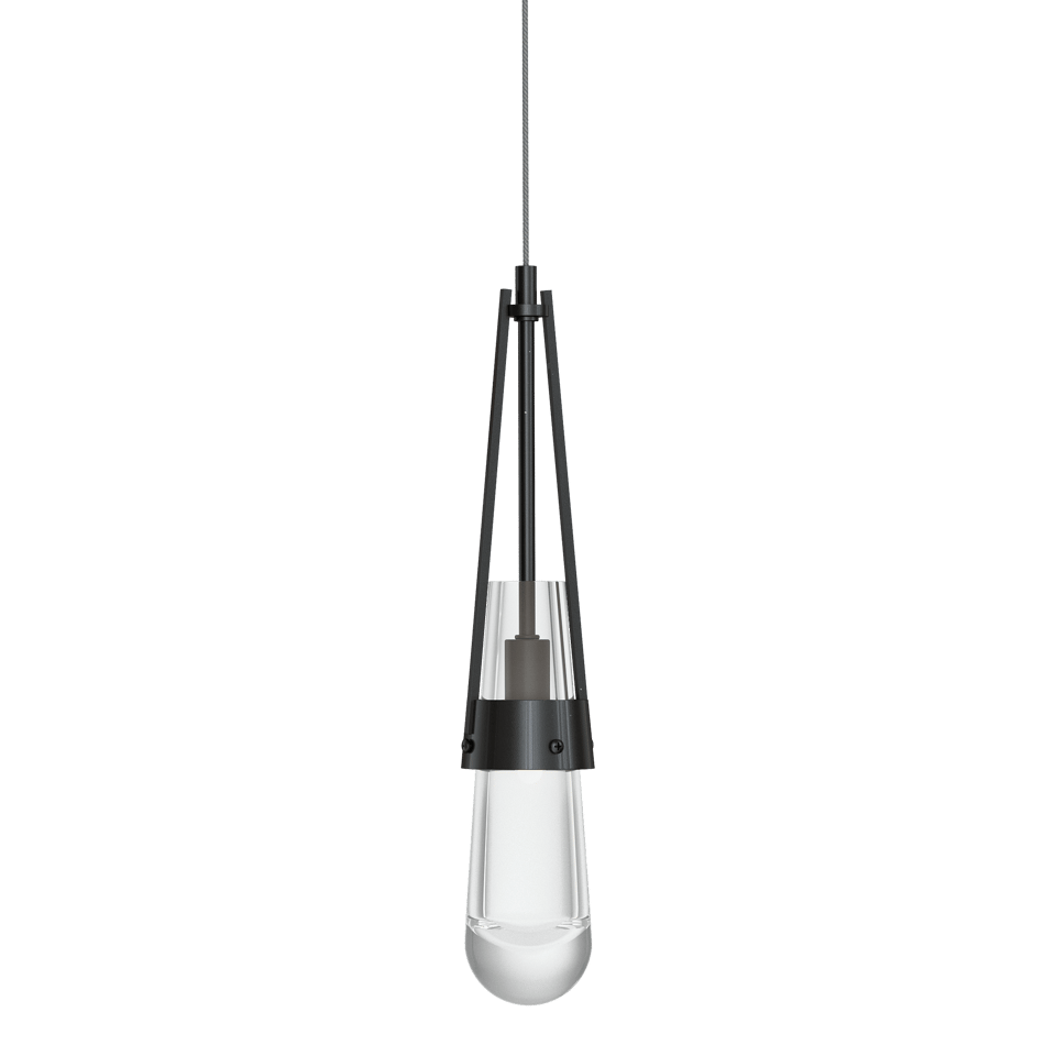 Link Clear Glass Low Voltage Mini Pendant Light with Adjustable Height by Hubbardton Forge