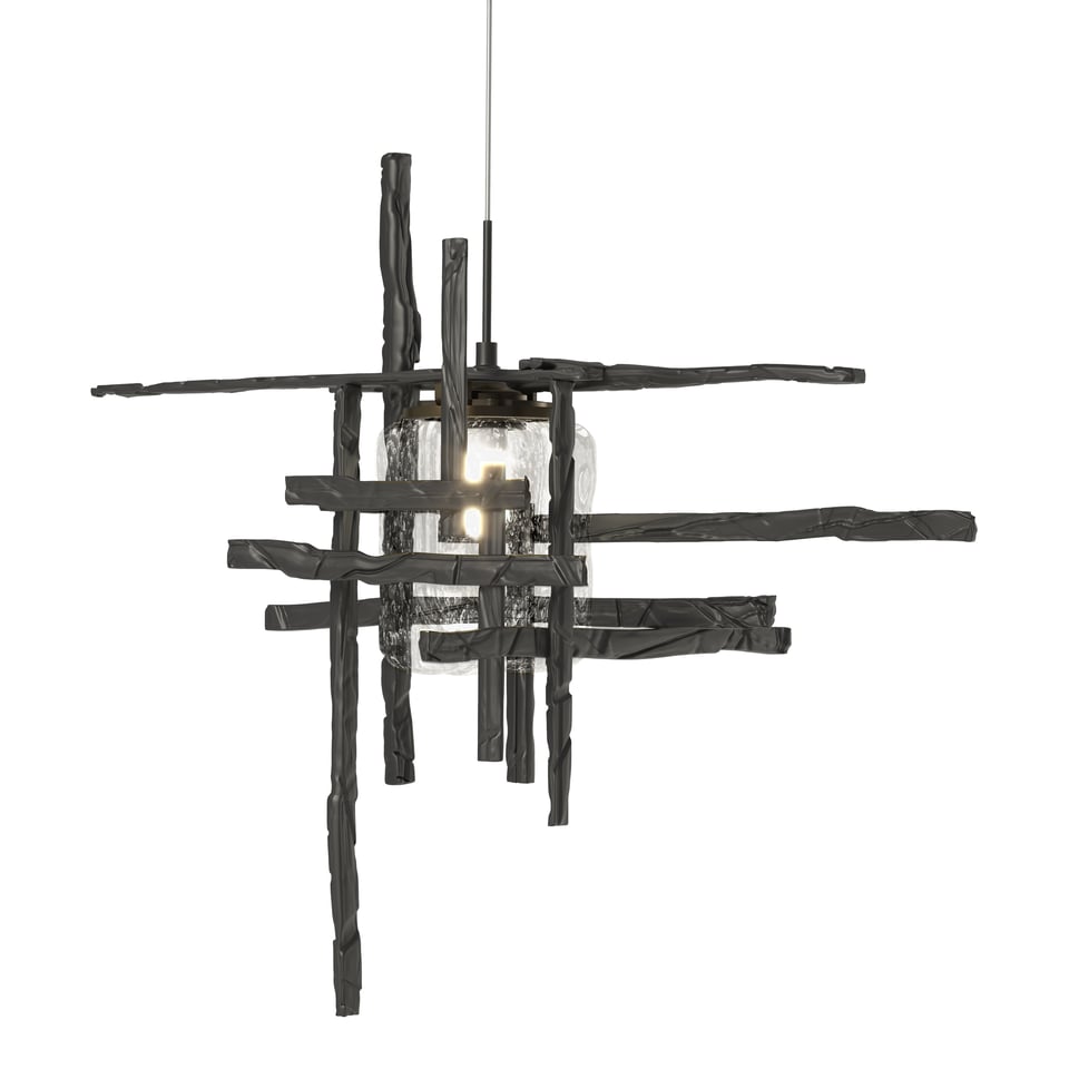 Tura Seeded Glass Low Voltage Mini Pendant Light by Hubbardton Forge, Dimmable, Multiple Finishes
