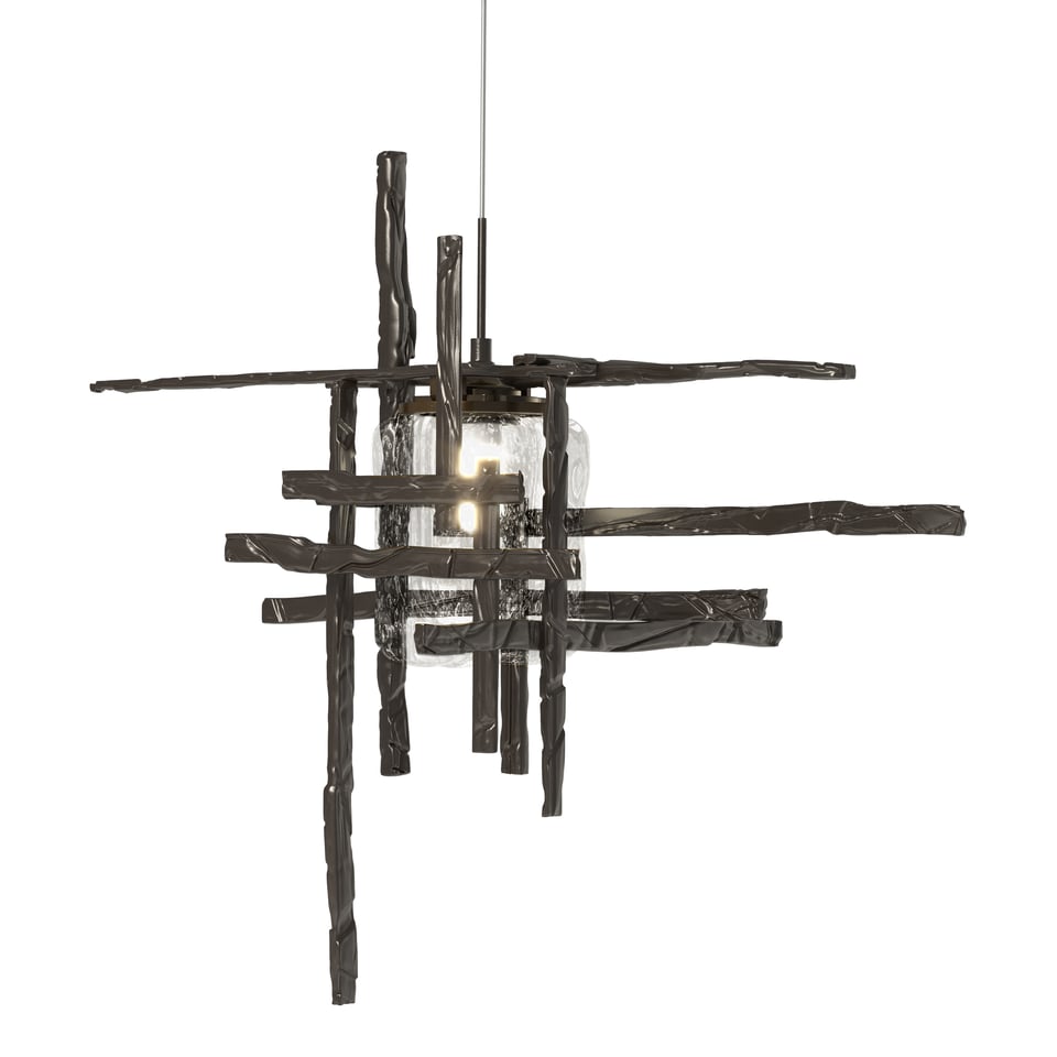 Tura Seeded Glass Low Voltage Mini Pendant Light by Hubbardton Forge, Dimmable, Multiple Finishes