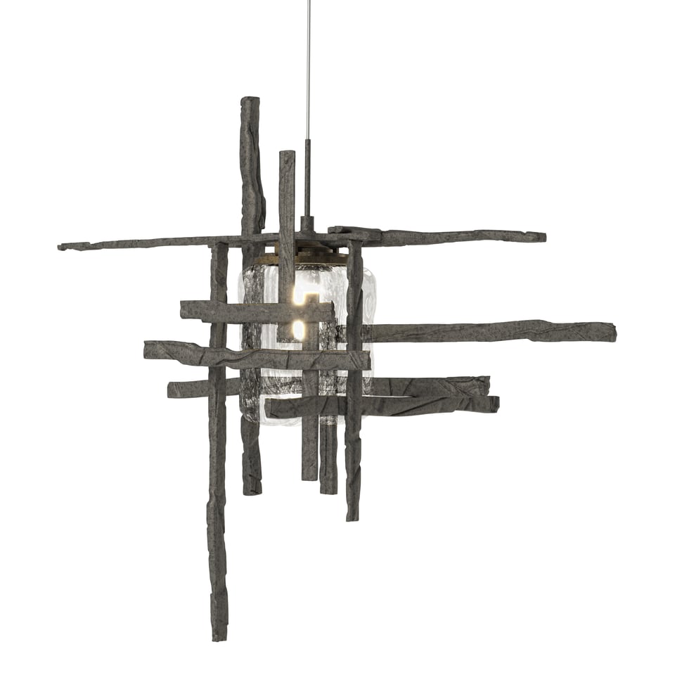 Tura Seeded Glass Low Voltage Mini Pendant Light by Hubbardton Forge, Dimmable, Multiple Finishes