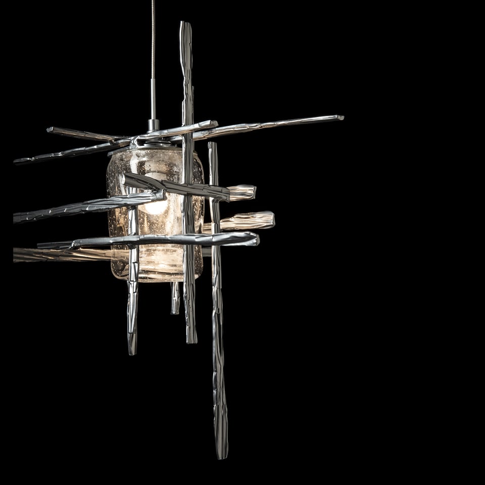Tura Seeded Glass Low Voltage Mini Pendant Light by Hubbardton Forge, Dimmable, Multiple Finishes