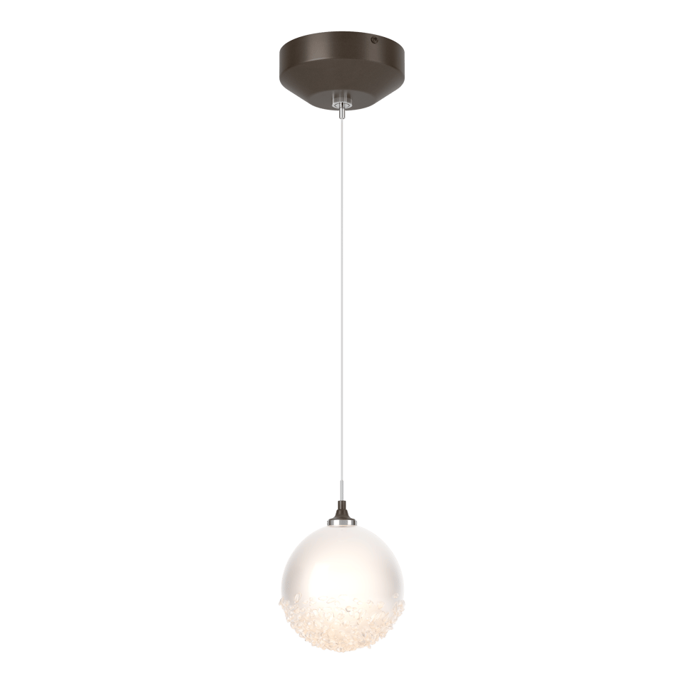 Fritz Globe 1-Light Mini Pendant by Hubbardton Forge - Dimmable, Frosted Glass, Multiple Finishes