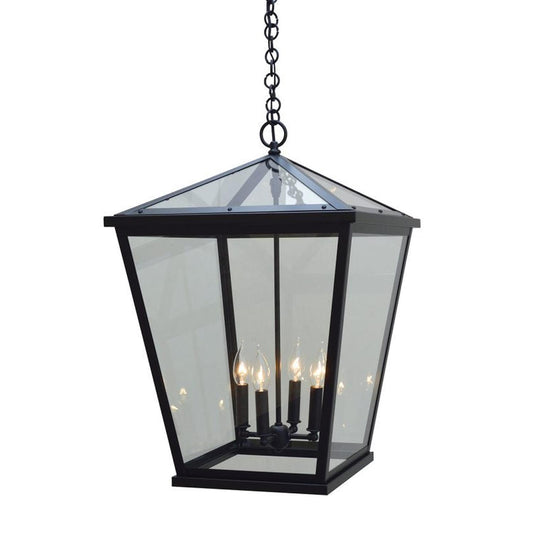 17″ Devonshire Pendant - DEH-17CLR-BK - Satin Black by Arroyo Craftsman