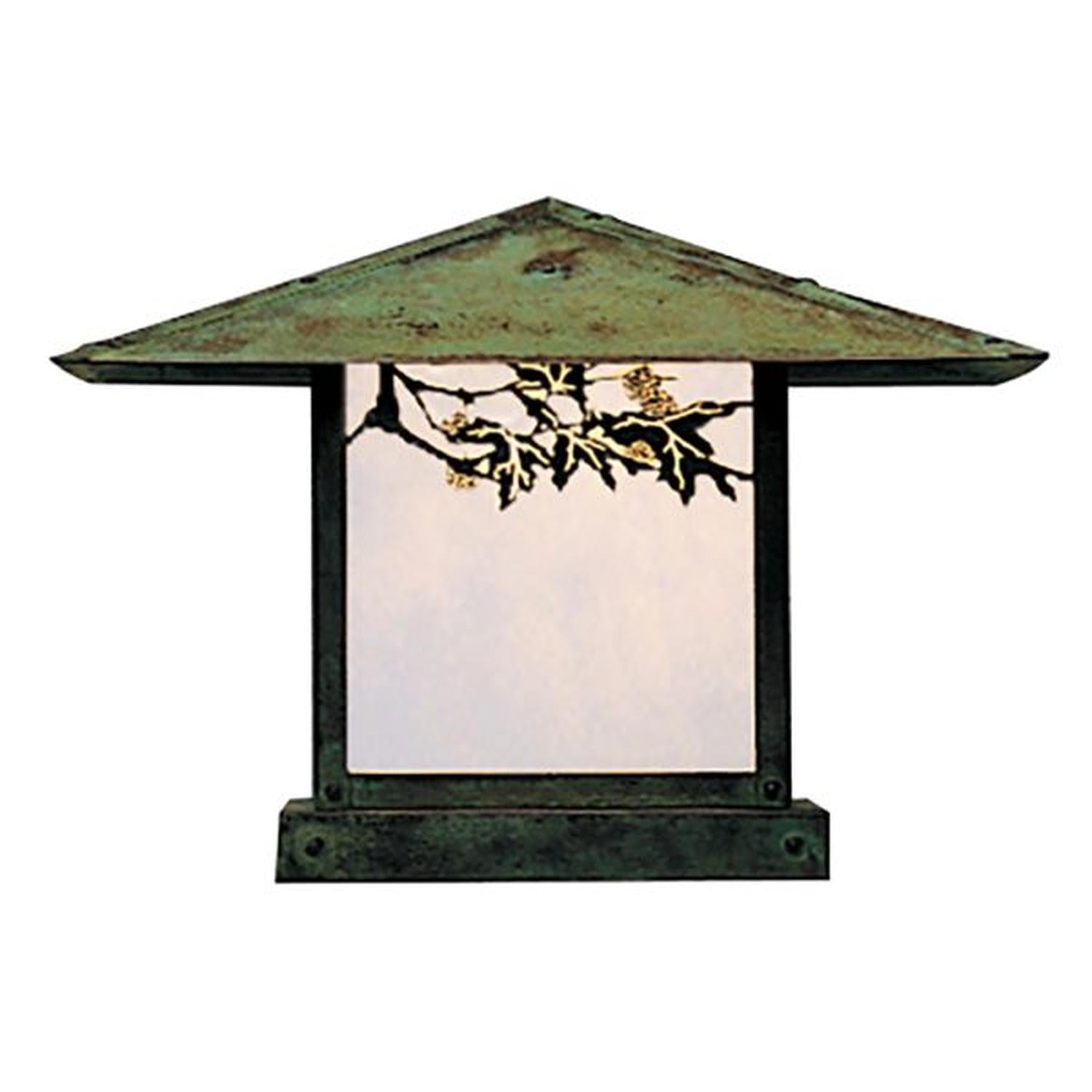 17″ Monterey Column Mount With Sycamore Filigree - MC-17SFWO-VP - Verdigris Patina by Arroyo Craftsman