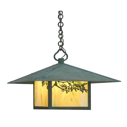 17″ Monterey Pendant With Sycamore Filigree - MH-17SFGW-VP - Verdigris Patina by Arroyo Craftsman