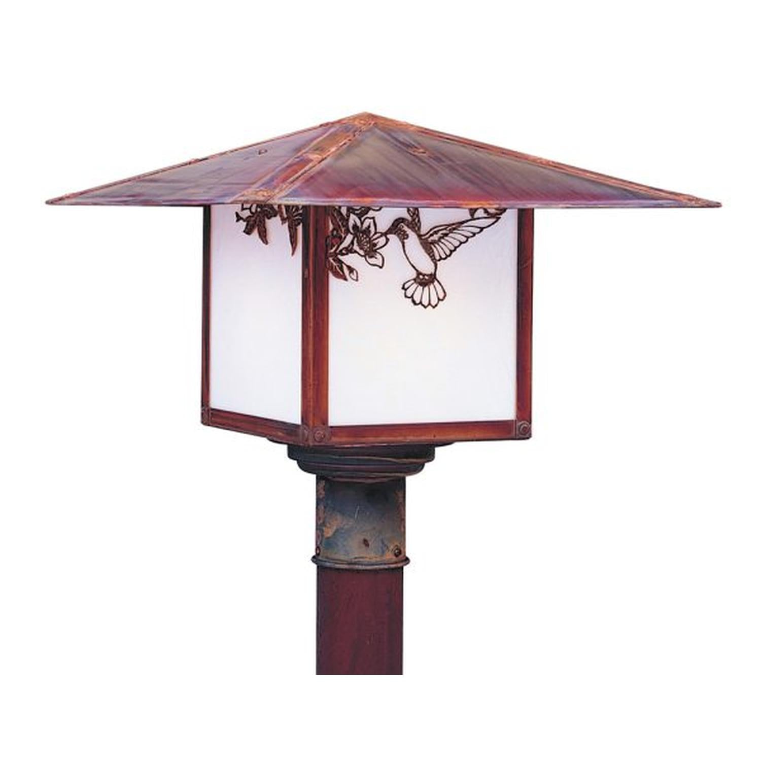 17″ Monterey Post Mount With Hummingbird Filigree - MP-17HFWO-RC - Raw Copper by Arroyo Craftsman