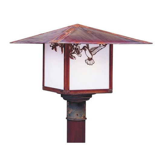 17″ Monterey Post Mount With Hummingbird Filigree - MP-17HFWO-RC - Raw Copper by Arroyo Craftsman