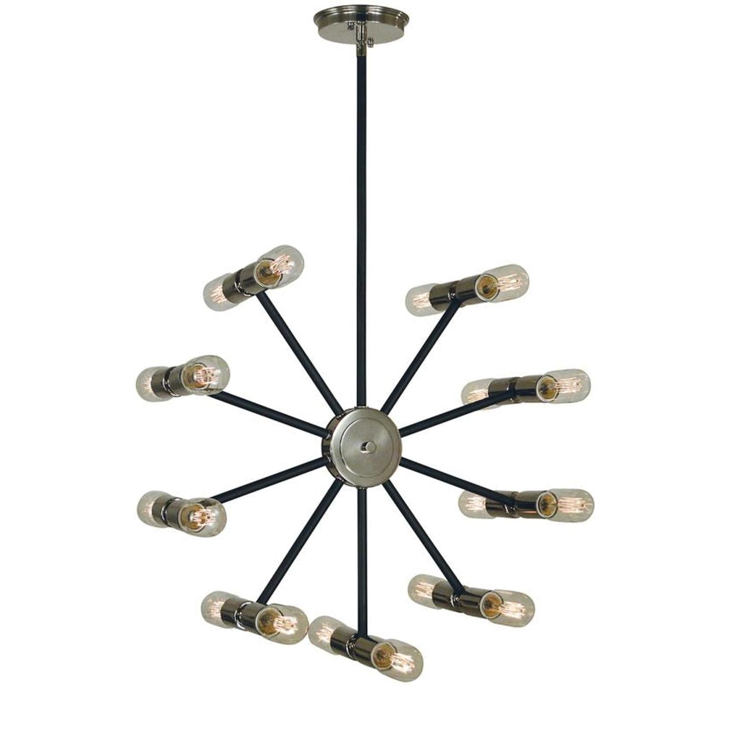 18-Light Nebula Dining Chandelier - 5086 PN/MBLACK by Framburg