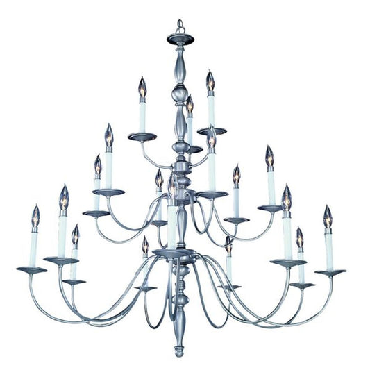 18-Light Satin Pewter Jamestown Foyer Chandelier - 7918 SP by Framburg