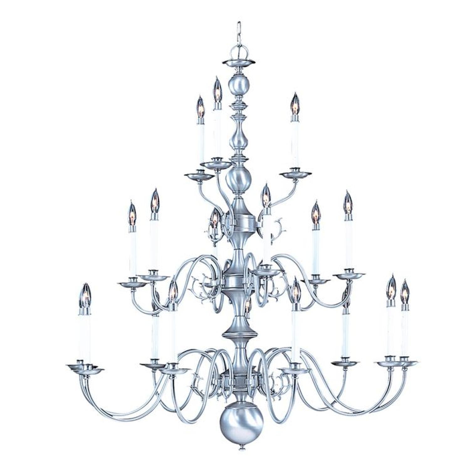 18-Light Satin Pewter Jamestown Foyer Chandelier - 9148 SP by Framburg