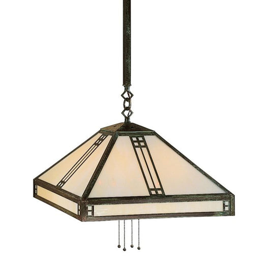 18″ Prairie Stem Hung Pendant - PSH-18OF-VP - Verdigris Patina by Arroyo Craftsman
