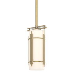 Paralline Mini Pendant Light by Hubbardton Forge, Dimmable, Opal Glass, Modern Design, UL Damp Rated