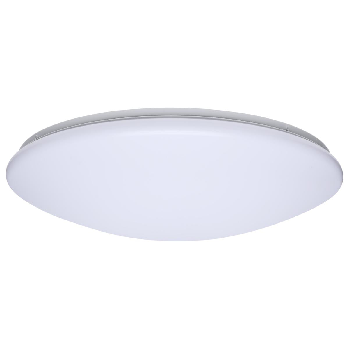 19 Inch LED Cloud Fixture with Sensor - 25 Watts - 27K/30K/35K/40K/50K CCT Selectable - Round Shape - White Finish - 120 Volt - Satco 62-1859