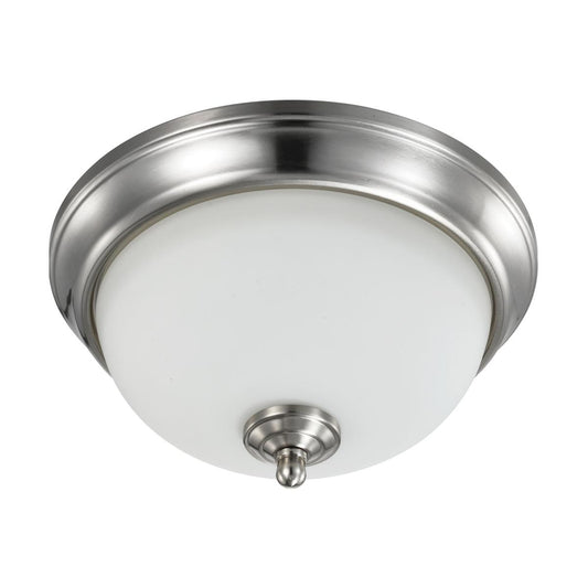 19 Watt - 11 inch - LED Flush Mount Fixture - 3000K - Dimmable - Brushed Nickel - Frosted Glass - Satco 62-1562