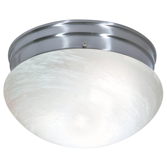 2 Light - 10" Flush with Alabaster Glass - Brushed Nickel Finish - Satco SF76-674