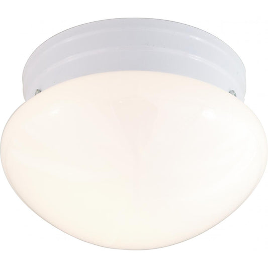 2 Light - 10" Flush with White Glass - White Finish - Satco SF77-062