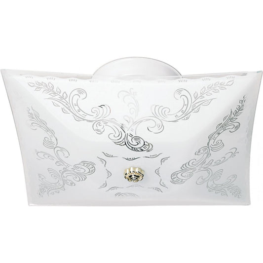 2 Light - 12" - Ceiling Fixture - Square Floral - Color retail packaging - Satco 60-6032