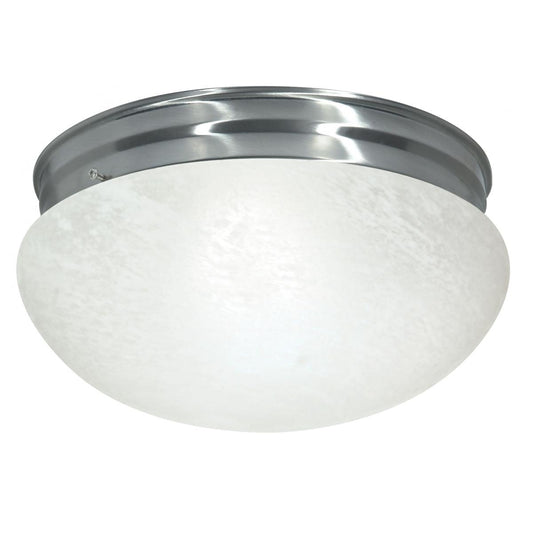 2 Light - 12" Flush with Alabaster Glass - Brushed Nickel Finish - Satco SF76-677