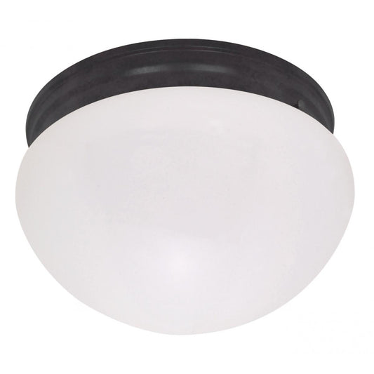 2 Light - 12" Flush with Frosted Glass - Mahogany Bronze Finish - Satco 60-2645