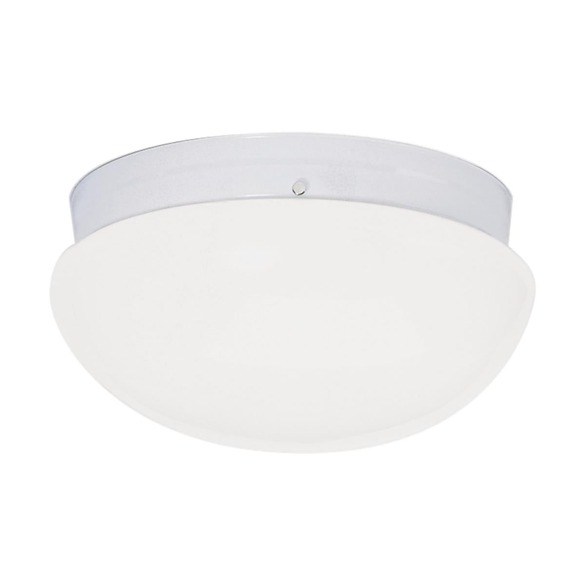 2 Light - 12" Flush with White Glass - White Finish - Satco SF77-987