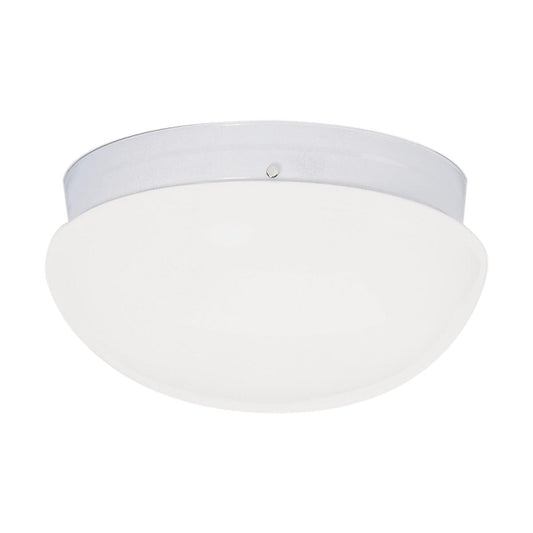 2 Light - 12" Flush with White Glass - White Finish - Satco SF77-987