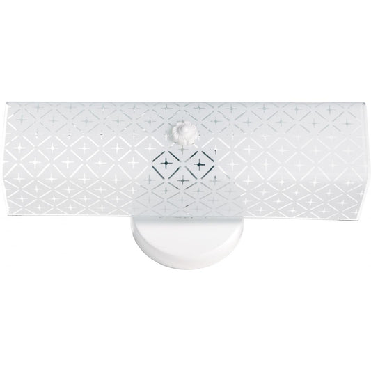 2 Light - 14" Vanity with Diamond "U" Channel Glass - White Finish - Satco SF76-276