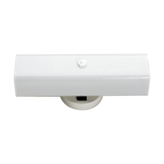 2 Light - 14" Vanity with White "U" Channel Glass with Convenience Outlet - White Finish - Satco SF77-990