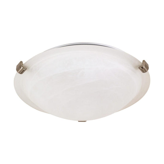 2 Light - 16" Flush with Alabaster Glass - Brushed Nickel Finish - Satco 60-271