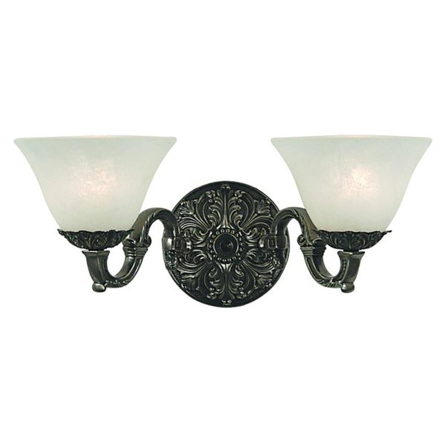 2-Light Antique Silver Napoleonic Sconce - 7882 AS/WH by Framburg