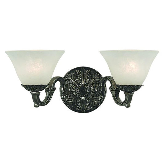 2-Light Antique Silver Napoleonic Sconce - 7882 AS/WH by Framburg