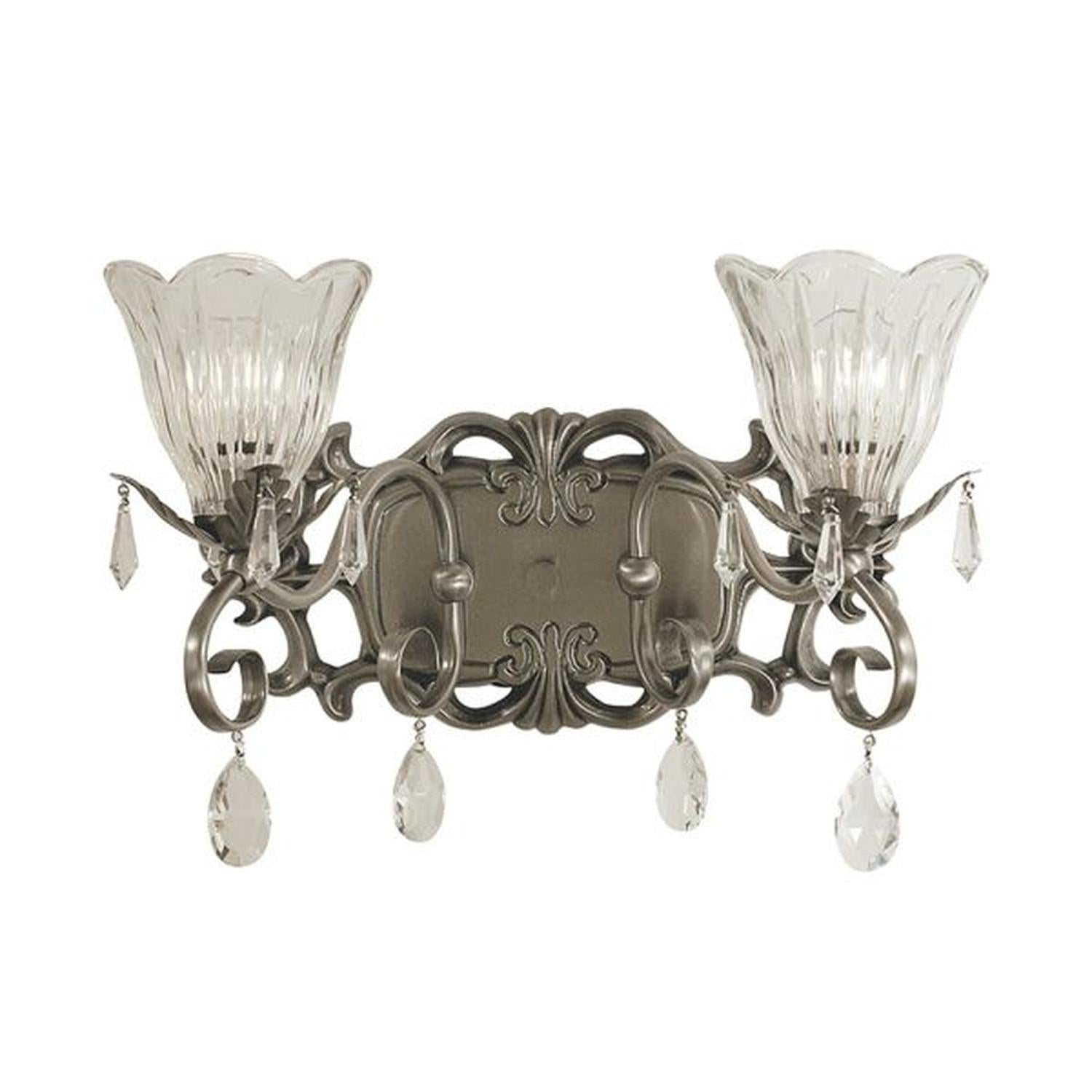 2-Light Brushed Nickel Liebestraum Sconce - 2962 BN by Framburg
