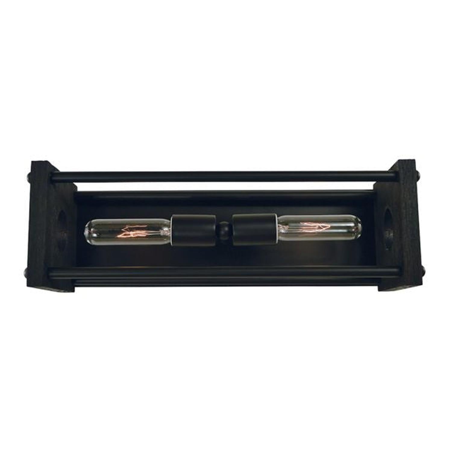 2-Light Matte Black Industria Sconce - 5532 MBLACK by Framburg