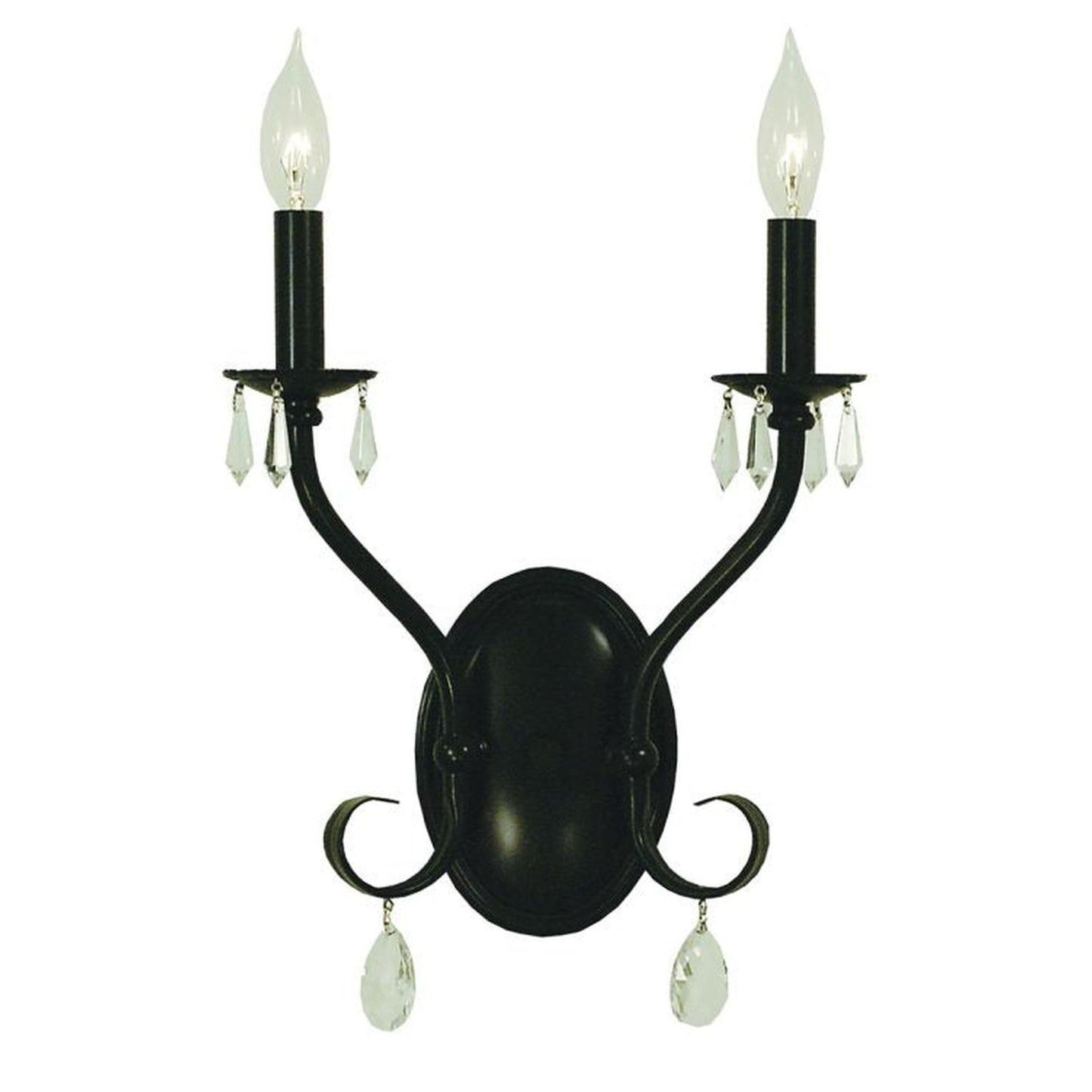 2-Light Matte Black Liebestraum Sconce - 2992 MBLACK by Framburg