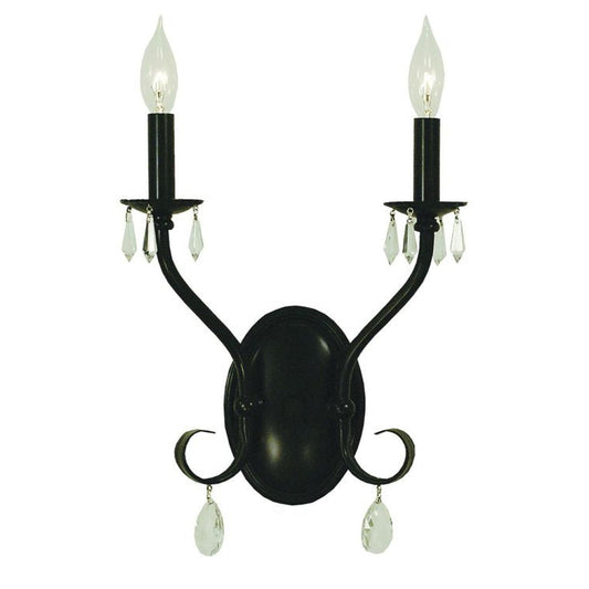 2-Light Matte Black Liebestraum Sconce - 2992 MBLACK by Framburg