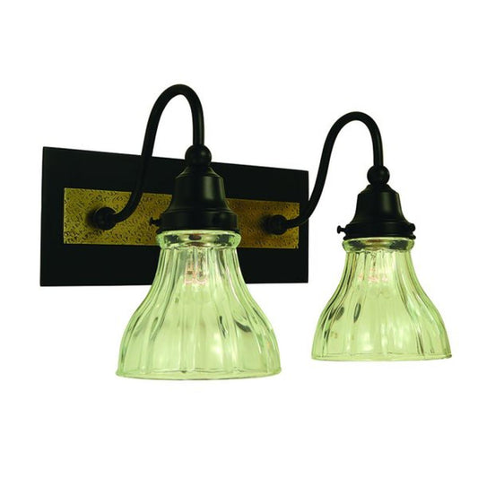 2-Light Matte Black/Antique Brass Accent Sconce - 5612 MBLACK/AB by Framburg
