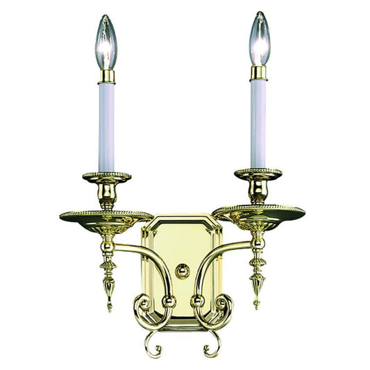 2-Light Polished Brass Kensington Sconce - 7662 PB by Framburg