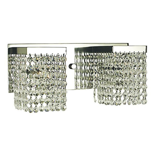 2-Light Polished Silver Crystal Gemini Sconce - 1992 PS by Framburg