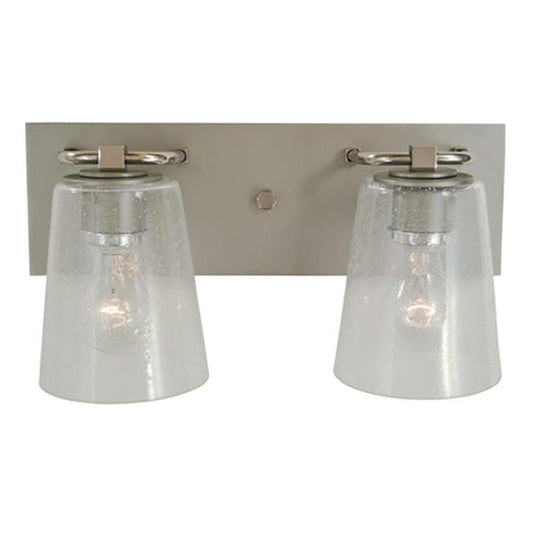 2-Light Satin Pewter/Polished Nickel/Clear Seedy Glass Mercer Bath Sconce - 4852 SP/PN/CS by Framburg