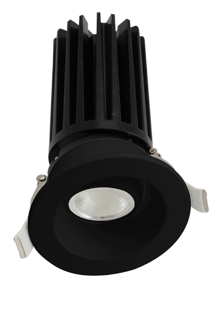 2" Round Gimbal Black Recessed LED Ceiling Light - 11 Watt - Dim to Warm 3000-1800K - 900 Lumens by Lotus LED Lights