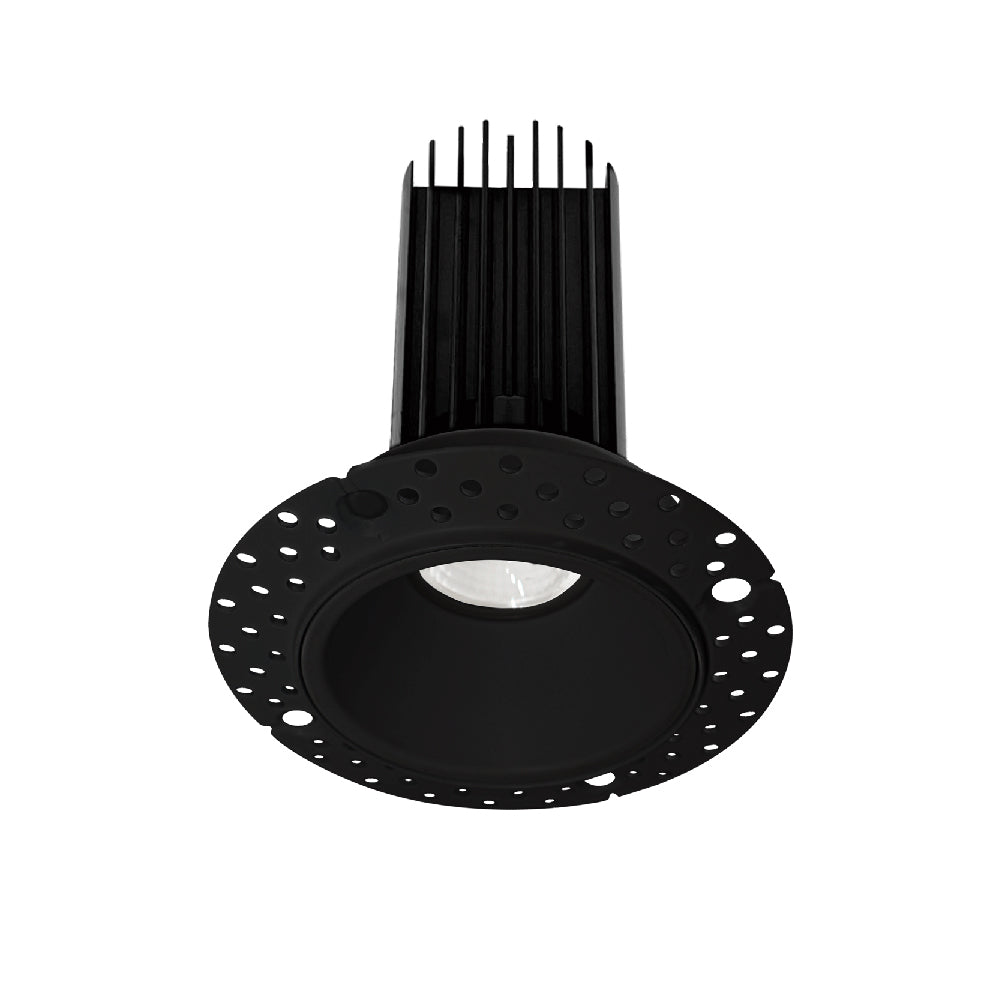 2" Round Trimless Black Recessed LED Ceiling Light - 15 Watt - Dim to Warm 3000-1800K - 800 Lumens by Lotus LED Lights