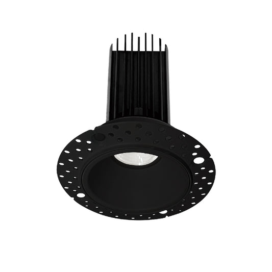 2" Round Trimless Black Recessed LED Ceiling Light - 15 Watt - Dim to Warm 3000-1800K - 800 Lumens by Lotus LED Lights