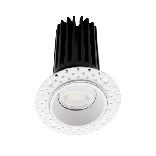 2" Round Trimless White Gimbal Recessed LED Ceiling Light - 11 Watt - Dim to Warm 3000-1800K - 900 Lumens by Lotus LED Lights
