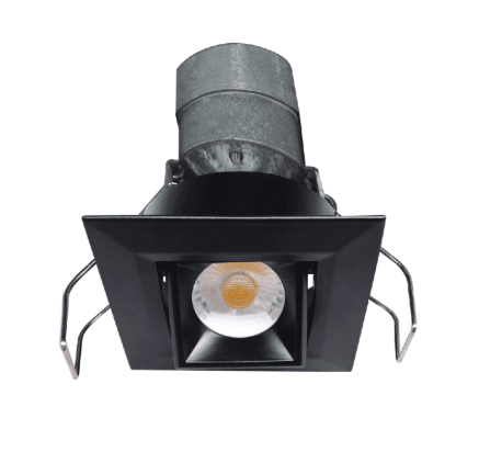 2" Square Gimbal Black Mini Recessed LED Ceiling Light - 6W - 3000K - 480 Lumens - 24V AC/DC by Lotus LED Lights