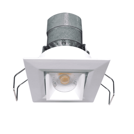 2" Square Gimbal White Mini Recessed LED Ceiling Light - 6W - 3000K - 480 Lumens - 24V AC/DC by Lotus LED Lights