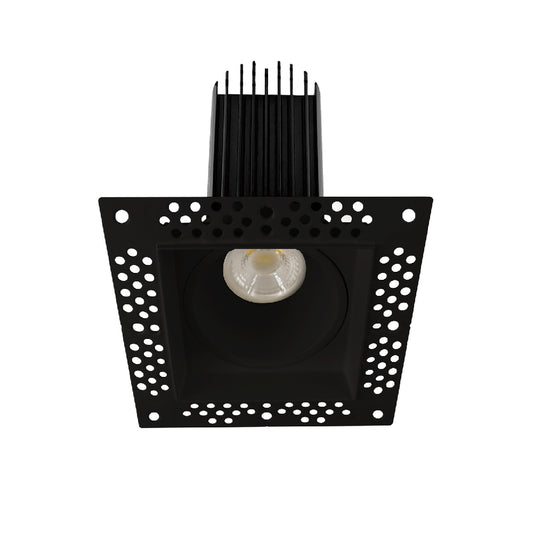 2" Square Trimless Black Recessed LED Ceiling Light - 15 Watt - Dim to Warm 3000-1800K - 800 Lumens by Lotus LED Lights